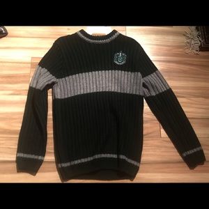 Wizarding world of Harry Potter Slytherin quidditch sweater.